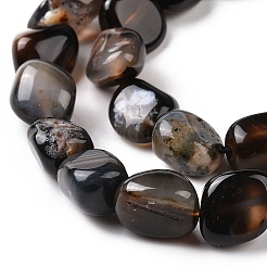 Fili di perline di agata nera naturale tinte e riscaldate&nbsp;G-A208-04