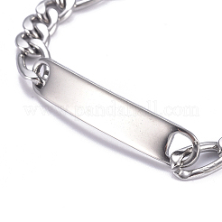 Bracelets d'identité chaîne Figaro en acier inoxydable 667&nbsp;LS-BJEW-G631-05P-1