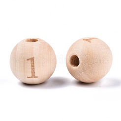 Perle europee di legno naturale non finito&nbsp;WOOD-S045-141A-1