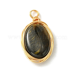 5 pièces 5 styles pendentifs enveloppés de fil de cuivre de pierre mélangée naturelle&nbsp;PALLOY-JF02501