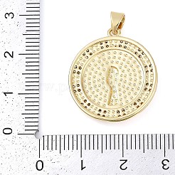 Ciondoli in ottone con placcatura a cremagliera con micro pavé di zirconi chiari&nbsp;KK-P287-36F-G