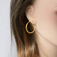 Pendientes minimalistas en forma de C de acero inoxidable 304&nbsp;RU9520-2