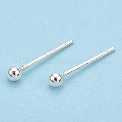925 boucles d'oreilles puces boule ronde en argent massif&nbsp;STER-T005-01B