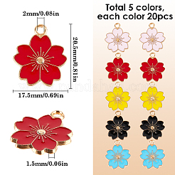 100pcs 5 pendentifs en alliage de couleurs&nbsp;ENAM-SC0005-33