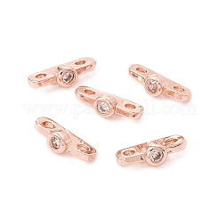 Ciondoli per connettori in zirconia cubica trasparenti in ottone placcato a cremagliera&nbsp;KK-G433-04RG