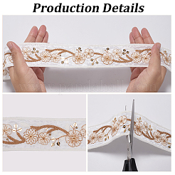 5 Yards besticktes Polyesterband&nbsp;DIY-CY0001-82C