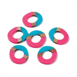 Pendentifs en résine opaque et bois de noyer&nbsp;RESI-M027-01H