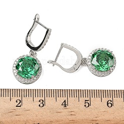 Pendientes de aro de circonio cúbico y micro arcilla de plata esterlina 925&nbsp;EJEW-B147-01A-02