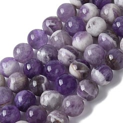 Runde natürliche Chevron-Amethystperlenstränge&nbsp;G-S380-01A