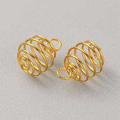 Pendenti con gabbia a spirale in acciaio inossidabile&nbsp;STAS-WH0016-57G