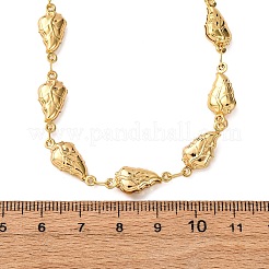 Colliers à maillons en forme de feuille en acier inoxydable 304 pour femmes&nbsp;NJEW-G178-10G