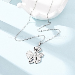 Colliers à pendentif fleur en acier inoxydable 304 avec chaîne câble pour hommes et femmes&nbsp;NJEW-K308-05F-P