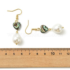 Ohrhänger aus natürlicher Abalone-Muschel und Muschelperle&nbsp;EJEW-JE07432-01