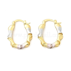 Orecchini a cerchio ovali in ottone bicolore&nbsp;LS-EJEW-B117-04