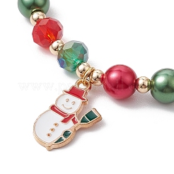 Charm-Armbänder aus Emaille mit Weihnachtsmann-Christbaumschmuck&nbsp;X1-BJEW-TA00465