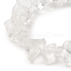 Puces de cristal de quartz naturel et bracelet extensible de pierres précieuses mixtes pour femme&nbsp;BJEW-JB09230