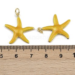 Seestern-Anhänger aus Messing mit Emaille&nbsp;KK-I377-03G-B