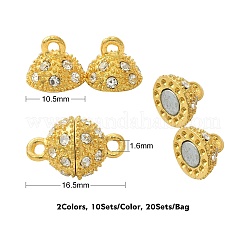 20 set di fermagli magnetici in ottone a 2 colori&nbsp;KK-CJ0001-85