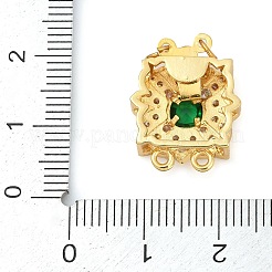 Gestellbeschichtung Blume Messing Micro Pave Zirkonia Box Verschlüsse&nbsp;KK-F876-14G