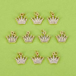 10 pièces en laiton micro pavé breloques en zircone cubique claire&nbsp;ZIRC-SZ0002-06