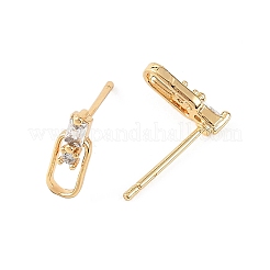 Pendientes de botón de latón con micro circonitas cúbicas de Shegrace&nbsp;XGRQ4N622-727G