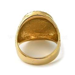 Ionenbeschichtung (IP) Kreuz 304 Edelstahl Strass Siegelringe Ringe&nbsp;RJEW-Q815-10G-M