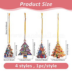 4 bolsa de 4 estilos de adornos colgantes acrílicos para árbol de Navidad&nbsp;AJEW-DC0003-57A