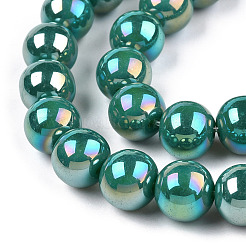 Chapelets de perles en verre opaque électrolytique&nbsp;GLAA-T032-P8mm-AB12