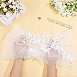 Scialle da sposa in garza di poliestere con motivo floreale&nbsp;AJEW-HY0003-22