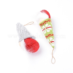 Décorations de pendentif de poupée de noël en tissu&nbsp;HJEW-SZC0002-05A