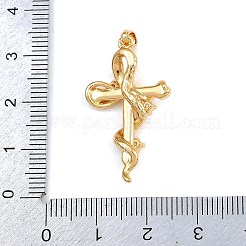 Pendentifs avec zircon cubiques à micro-pavés en laiton&nbsp;KK-F910-14G
