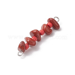 8 Stück 8 Stile gemischte Edelstein-Chip-Perlen-Anschluss-Charms&nbsp;PALLOY-JF03318-02