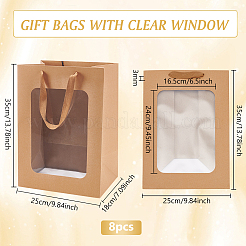 Geschenktüten aus Papier mit Sichtfenster und Seilgriffen&nbsp;ABAG-WH0040-14B