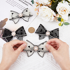4 stücke 2 stil herz muster organza bowknot schuh dekorationen&nbsp;DIY-FH0005-76