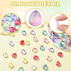 8 Farben transparent sprühlackierte Glasperlen&nbsp;GLAA-FS0001-85
