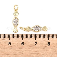 Pendenti in zirconi cubici trasparenti in micro pavè di ottone&nbsp;KK-P353-05G