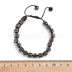 Braccialetti di perline intrecciate in ematite sintetica non magnetica e sangue di drago naturale regolabili&nbsp;BJEW-Z090-01L