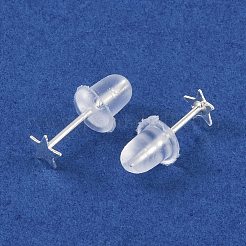 999 feine Silber-Ohrstecker für Damen&nbsp;EJEW-S215-30S-06