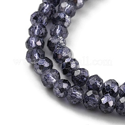 Fili di perle di vetro verniciato trasparente sfaccettato&nbsp;DGLA-J001-C07-4mm