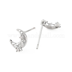 Boucles d'oreilles puces en laiton Shegrace serties de micro-pavés de zircone cubique&nbsp;XGRQ4N777-703P