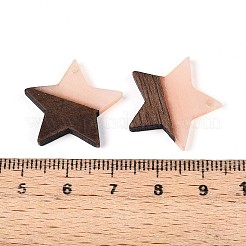 Pendentifs en bois de résine et de noyer&nbsp;RESI-T057-37B