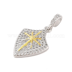 Ciondoli in ottone con placcatura a cremagliera con micro pavé di zirconi chiari&nbsp;X-KK-S380-37D-P
