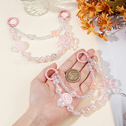2 pendentif décoratif en acrylique en forme de nœud papillon en forme de sucette&nbsp;DIY-BBC0002-27