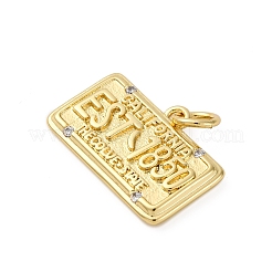 Pendentifs avec zircon cubiques à micro-pavés en laiton&nbsp;KK-P308-36G