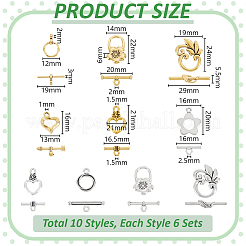 120 set 8 fermagli a levetta in lega stile tibetano&nbsp;FIND-GA0005-28