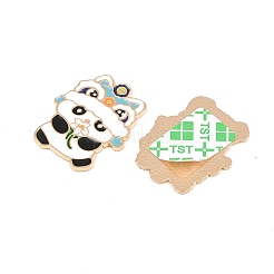 Cabochons en alliage émaillé de panda danse du lion chinoise&nbsp;AL-CBA1A6F-03KCG-A