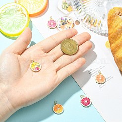 5 pièces 5 couleurs pendentifs en laiton émaillé&nbsp;KK-CJ0004-35