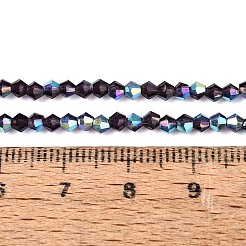 Ab couleur plaqué perles de verre transparent brins&nbsp;GLAA-G127-01R