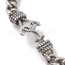 Ionenplattierung (IP) 304 Edelstahl Anker Gliederkette Armbänder für Männer&nbsp;BJEW-B096-42AS