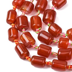 Fili di perline agata rosso naturale&nbsp;G-F825-C01-01